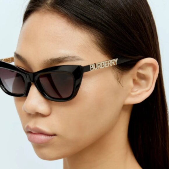 NEW BURBERRY CAT EYE SUNGLASSES BE4409 3001/8G BLACK GREY BE4409 30018G EYEWEAR - Picture 1 of 6